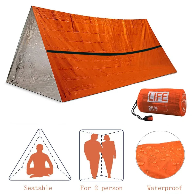 Emergency Survival Tube Tent With Whistle