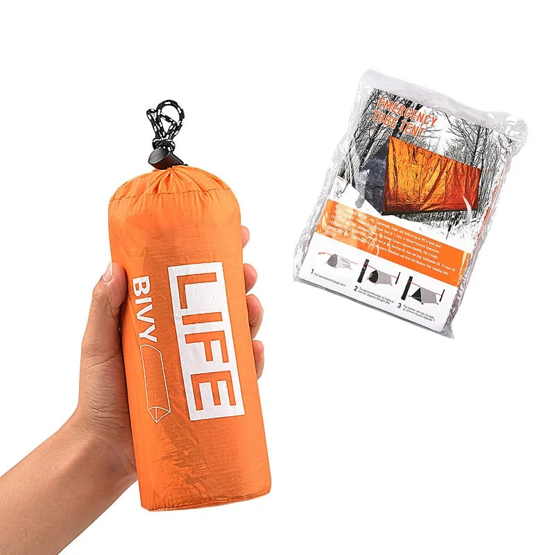 Emergency Survival Tube Tent With Whistle